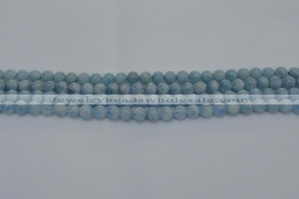 CAQ510 15.5 inches 7mm round A+ grade natural aquamarine beads