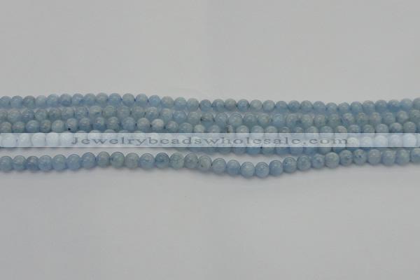 CAQ516 15.5 inches 4mm round AA grade natural aquamarine beads