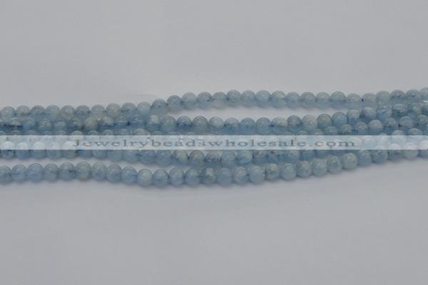 CAQ517 15.5 inches 5mm round AA grade natural aquamarine beads