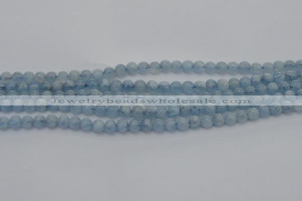 CAQ518 15.5 inches 6mm round AA grade natural aquamarine beads