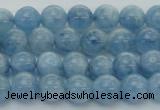 CAQ526 15.5 inches 5mm round AA+ grade natural aquamarine beads