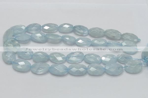 CAQ53 15.5 inches 20*25mm faceted oval natural aquamarine beads