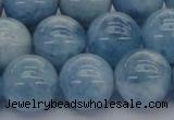 CAQ532 15.5 inches 14mm round AA+ grade natural aquamarine beads