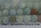 CAQ552 15.5 inches 6mm faceted round natural aquamarine beads