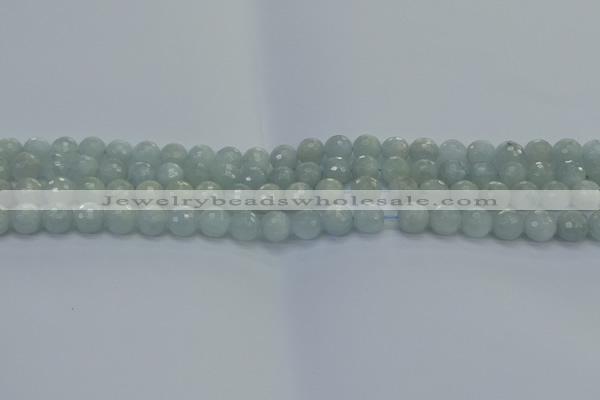 CAQ559 15.5 inches 4mm faceted round natural aquamarine beads