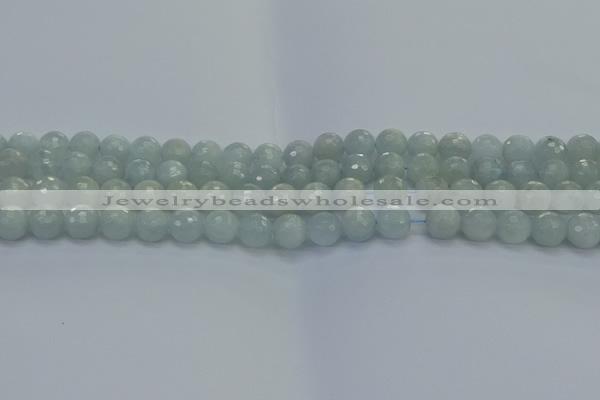 CAQ560 15.5 inches 6mm faceted round natural aquamarine beads