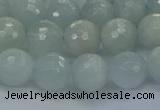 CAQ561 15.5 inches 8mm faceted round natural aquamarine beads