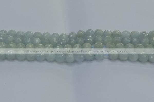 CAQ561 15.5 inches 8mm faceted round natural aquamarine beads