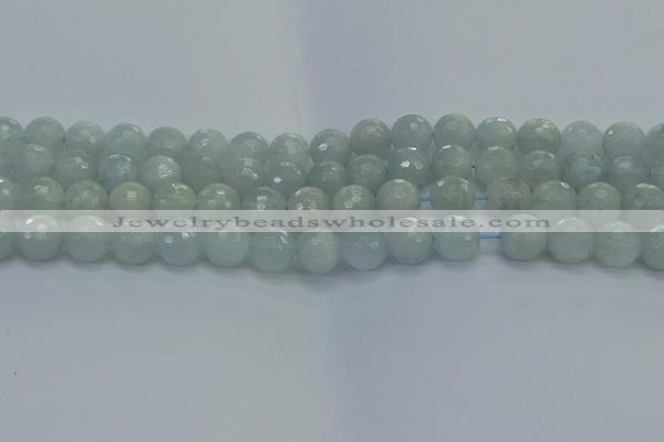 CAQ562 15.5 inches 10mm faceted round natural aquamarine beads