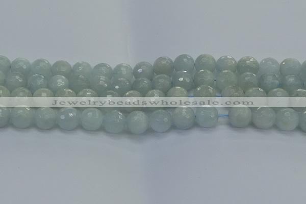 CAQ563 15.5 inches 12mm faceted round natural aquamarine beads