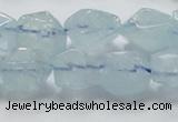 CAQ58 15.5 inches 14*16mm faceted nugget natural aquamarine beads