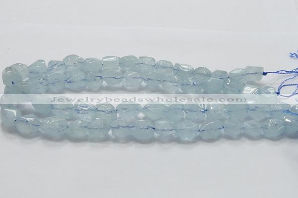 CAQ58 15.5 inches 14*16mm faceted nugget natural aquamarine beads