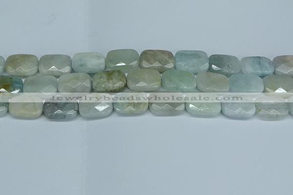 CAQ585 15.5 inches 12*16mm faceted rectangle aquamarine beads