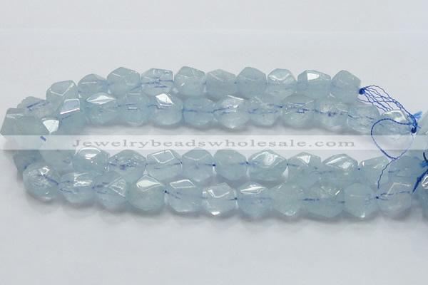 CAQ59 15.5 inches 16*20mm faceted nugget natural aquamarine beads