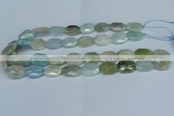 CAQ590 15.5 inches 15*20mm faceted freeform aquamarine beads