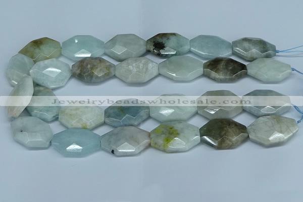 CAQ592 15.5 inches 22*30mm faceted freeform aquamarine beads