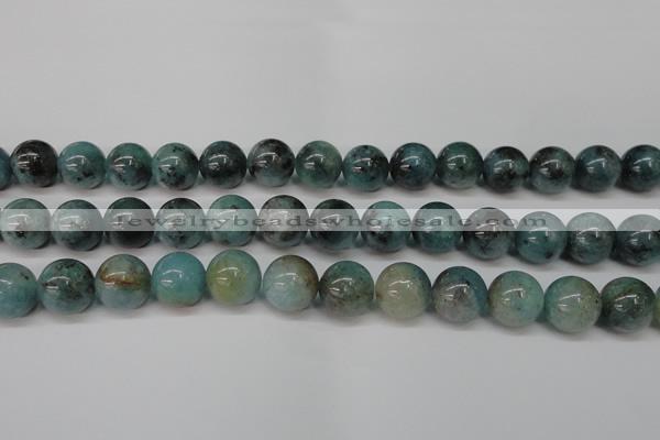 CAQ605 15.5 inches 14mm round aquamarine gemstone beads