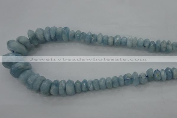 CAQ61 5*8mm – 10*16mm faceted nuggets natural aquamarine beads