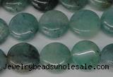 CAQ619 15.5 inches 12mm flat round aquamarine gemstone beads