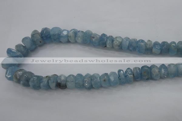 CAQ62 6*10mm – 12*18mm faceted nuggets natural aquamarine beads