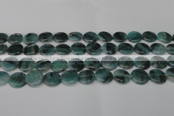 CAQ622 15.5 inches 18mm flat round aquamarine gemstone beads