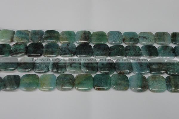 CAQ640 15.5 inches 18*18mm square aquamarine gemstone beads