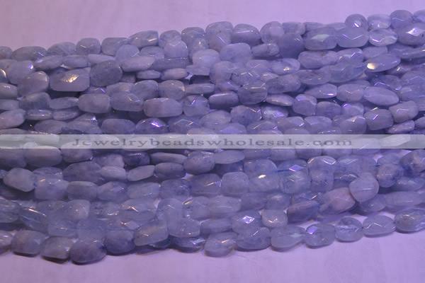 CAQ651 15.5 inches 8*12mm - 10*14mm faceted freeform aquamarine beads