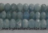 CAQ70 15.5 inches 5*7mm faceted rondelle AB grade aquamarine beads