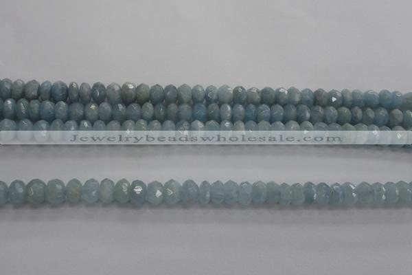 CAQ70 15.5 inches 5*7mm faceted rondelle AB grade aquamarine beads