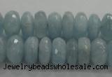 CAQ71 15.5 inches 5*9mm faceted rondelle AB grade aquamarine beads