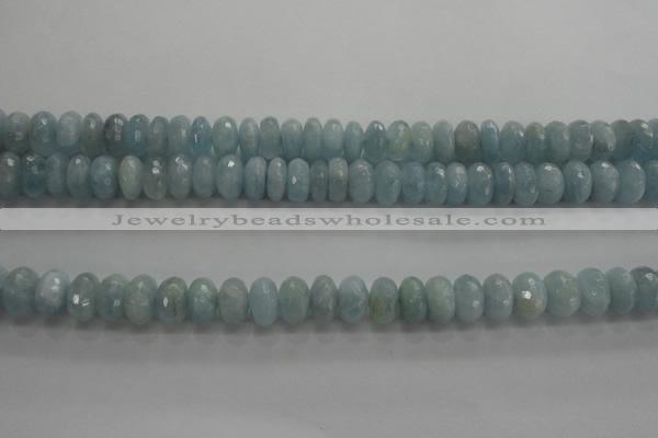 CAQ71 15.5 inches 5*9mm faceted rondelle AB grade aquamarine beads