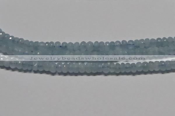 CAQ761 15.5 inches 5*8mm faceted rondelle aquamarine beads