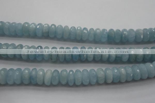 CAQ77 15.5 inches 6*11mm faceted rondelle A grade aquamarine beads