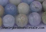 CAQ784 15.5 inches 12mm round natural aquamarine beads