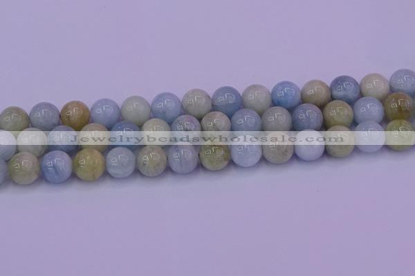 CAQ784 15.5 inches 12mm round natural aquamarine beads