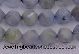 CAQ791 15.5 inches 8mm faceted nuggets aquamarine gemstone beads