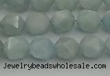 CAQ797 15.5 inches 8mm faceted nuggets aquamarine gemstone beads