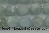 CAQ798 15.5 inches 10mm faceted nuggets aquamarine gemstone beads