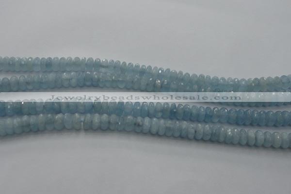 CAQ80 15.5 inches 3*7mm faceted rondelle AA grade aquamarine beads