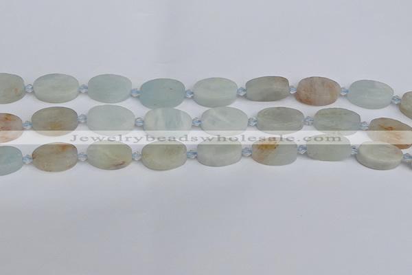 CAQ802 15.5 inches 13*20mm oval aquamarine gemstone beads