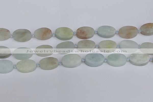 CAQ803 15.5 inches 15*20mm oval aquamarine gemstone beads