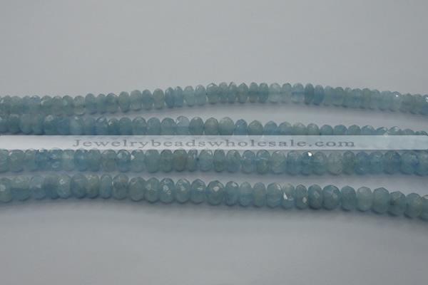 CAQ81 15.5 inches 4*7mm faceted rondelle AA grade aquamarine beads