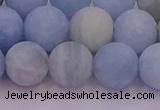 CAQ812 15.5 inches 8mm round matte aquamarine beads wholesale