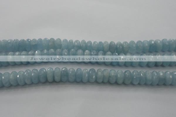 CAQ83 15.5 inches 6*11mm faceted rondelle AA grade aquamarine beads