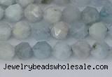 CAQ831 15.5 inches 6mm faceted nuggets aquamarine beads