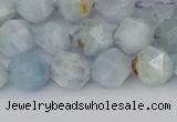 CAQ832 15.5 inches 8mm faceted nuggets aquamarine beads