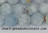 CAQ834 15.5 inches 12mm faceted nuggets aquamarine beads