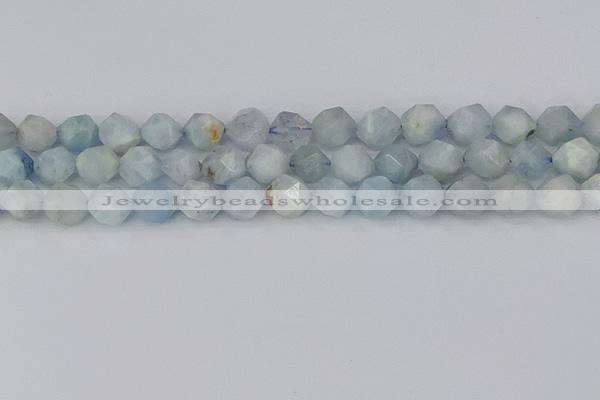 CAQ834 15.5 inches 12mm faceted nuggets aquamarine beads