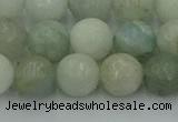 CAQ838 15.5 inches 10mm faceted round aquamarine beads wholesale