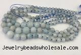 CAQ846 15.5 inches 6mm - 16mm round aquamarine graduated beads